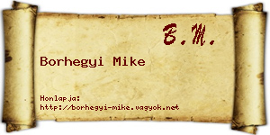 Borhegyi Mike névjegykártya